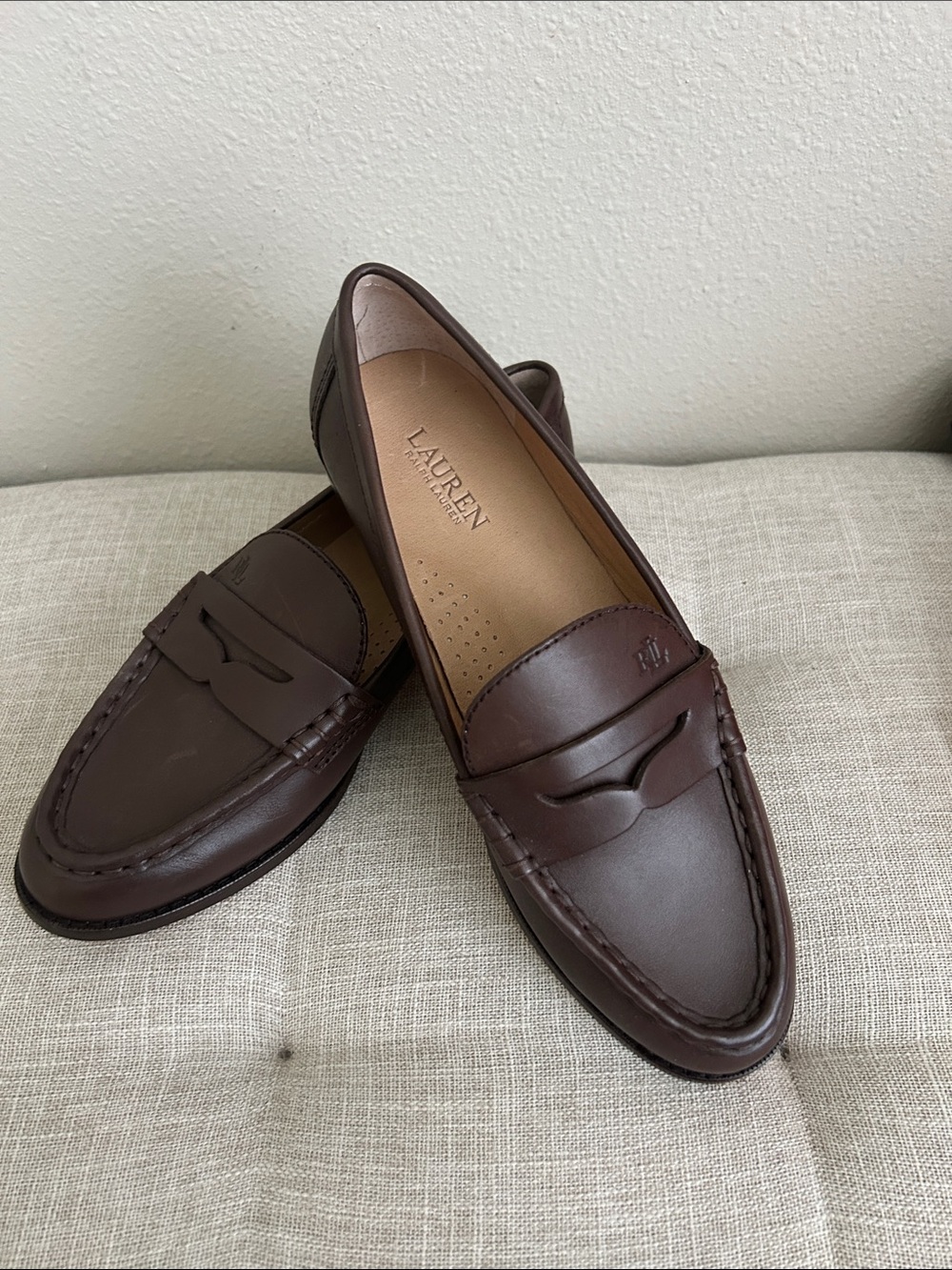 New Lauren Ralph Lauren Wynnie Leather Loafers